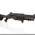 Futuristic Sci-Fi Weapon With Detailed Mechanical Components Metallic Structure And Tactical Combat Design