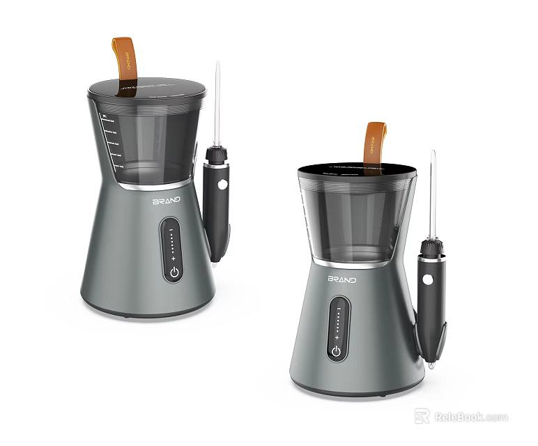 Gray Kitchen Soap Dispensers With Wooden Lids Clear Reservoirs And Pump Handles 3d model 