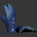 Adidas Champions League Blue Football Goalkeeper Gloves With Polka Dot Pattern