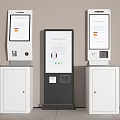 Commercial Self Service Kiosks For Registration With White And Black Design