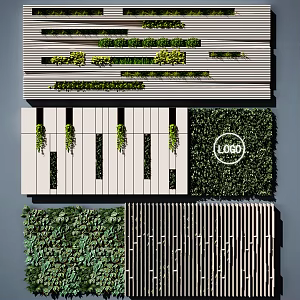 modern plant wall plant modeling wall 3d model