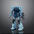 Blue Mechanical Robot Character With Armor And Gun In 3D Rendered Pose