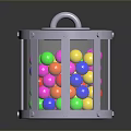 Transparent Storage Furniture With Top Handle And Colorful Balls Inside