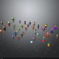 Colorful Cartoon Characters And Various Fantasy Creatures In Playful Vibrant Displays