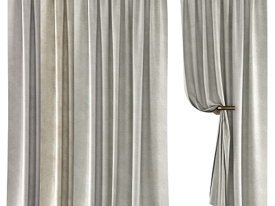 Curtain drawn curtain fabric curtain 3d model