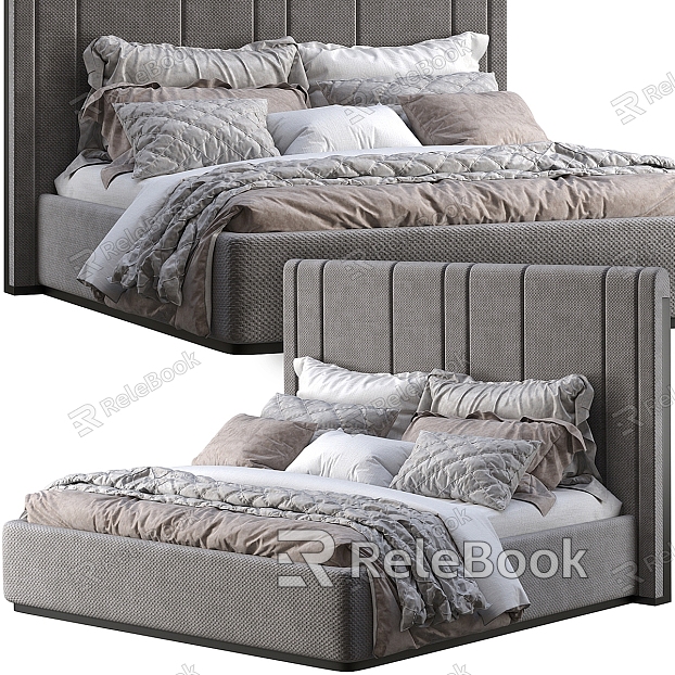 Modern fabric double bed model