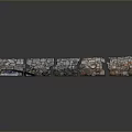 Stone Wall Panels With Various Textures Arranged In A Row On Gray Background With Reflection