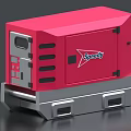Red Speedy Industrial Equipment With Silver Base Front Panel And Ventilation Slots 3d model