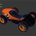 Sporty Orange Go Kart With Black Seats And Four Wheels Modern Design