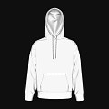 White Hooded Sweatshirt With Long Sleeves And Front Pocket Design