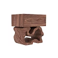 Walnut Wood Wooden Chest of Drawers with Unique Artistic Base Design for Modern Home Decor