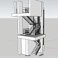 Modern Open Straight and Platform Staircase Designs for Interior Architectural Spaces 3d model