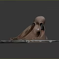 Artistic Copper Octopus Sculpture with Gray Stone Base and Detailed Design