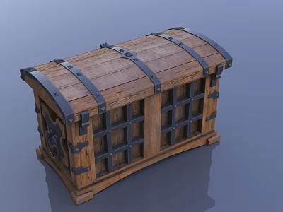 Vintage wooden box 3d model