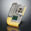 Vintage Headphone Speaker Cassette Player with Gray Yellow Design and Display Screen