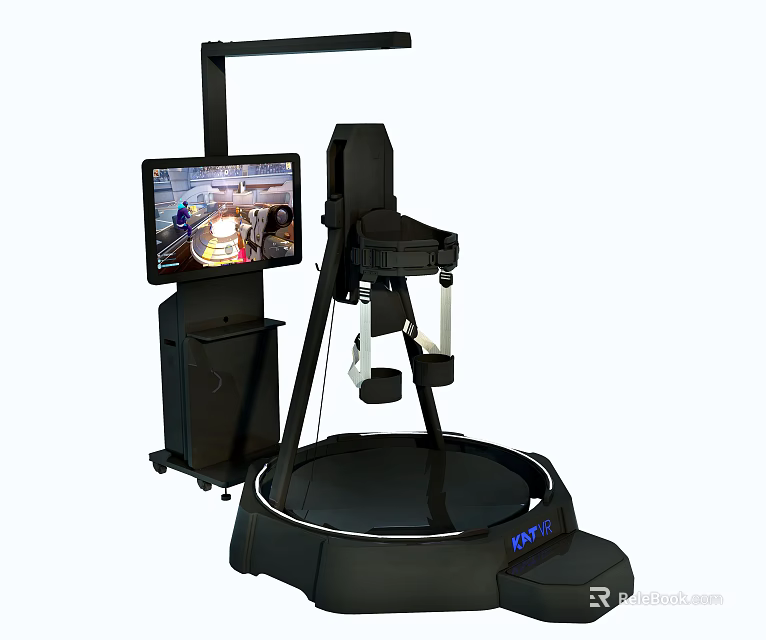 Advanced VR Simulator With Interactive Screen Seat And Circular Platform 3d model 