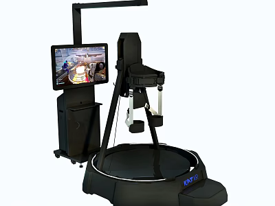 Advanced VR Simulator With Interactive Screen Seat And Circular Platform 3d model