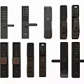 Modern fingerprint lock password lock anti-theft door lock smart lock electronic lock door handle 3d model