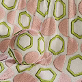 Decorative Textile Components With Intricate Geometric Patterns And Colorful Textures
