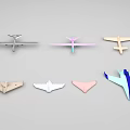 Smart Machines Featuring Colorful Airplane Models With Various Shapes And Designs On Gray Background 3d model