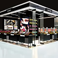 Modern Fashion Store Interior With Cosmetics Display And Glass Counters