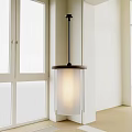 Modern Minimalist Pendant Light With White Shade And Wooden Base For Home Interior Decor
