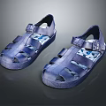 Blue Strappy Sandals with Buckle Closure and Cut Out Design Lightweight Summer Footwear for Casual Use