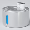 Smart Machine Featuring Silver Circular Body With Top Control Panel And Blue Indicator 3d model