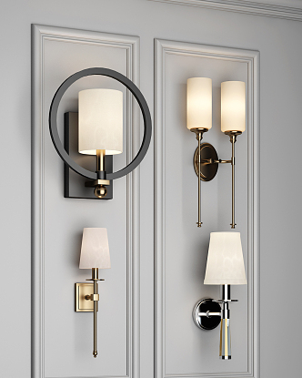 Modern wall lamp wall lamp combination 3d model