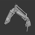 Robotic Arm With Articulated Joints And Metal Mechanical Hand Structure
