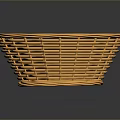 Round Shaped Yellow Woven Basket For Household Storage And Organizing Items