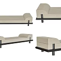 Minimalist Sitting and Sleeping Sofa Double Sofa Chaise Sleeping Sofa Sitting and Sleeping Dual-Use Sofa Very Simple Creative Sofa 3d model