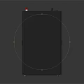 Black Vertical Electronic Equipment With Green Top Panel Red Indicator Light And Front Glass Door