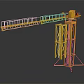 Yellow Tower Crane Equipment With Long Boom Ladder Structure And Industrial Design