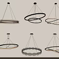 Modern Stylish Chandeliers With Circular Spiral And Ring Design Elements For Interiors 3d model