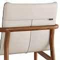 Contemporary Single Chair With White Padded Seat And Solid Wooden Frame