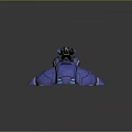 Futuristic Blue Mechanical Weapon With Cannon Barrel Armor Plates And Glowing Accents