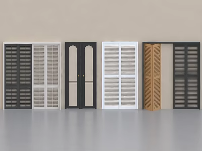 Modern Style Window Shutters With Black White And Wooden Designs For Home Interior Decoration 3d model