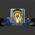Racing Go Kart With Blue Yellow Design PBS Logo Number 245 And Silver Seat