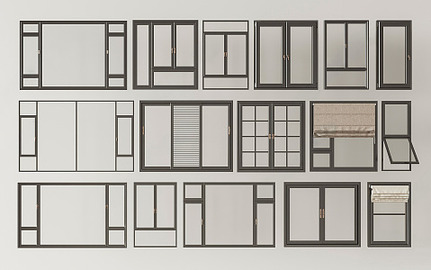 Modern casement window 3d model