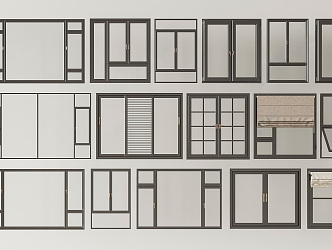 Modern casement window 3d model