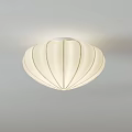 Modern Cream Colored Fabric Ceiling Lights With Elegant Pleated Wavy Design 3d model