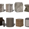 New Chinese Style Stool Round Stool Low Stool Pier 3d model