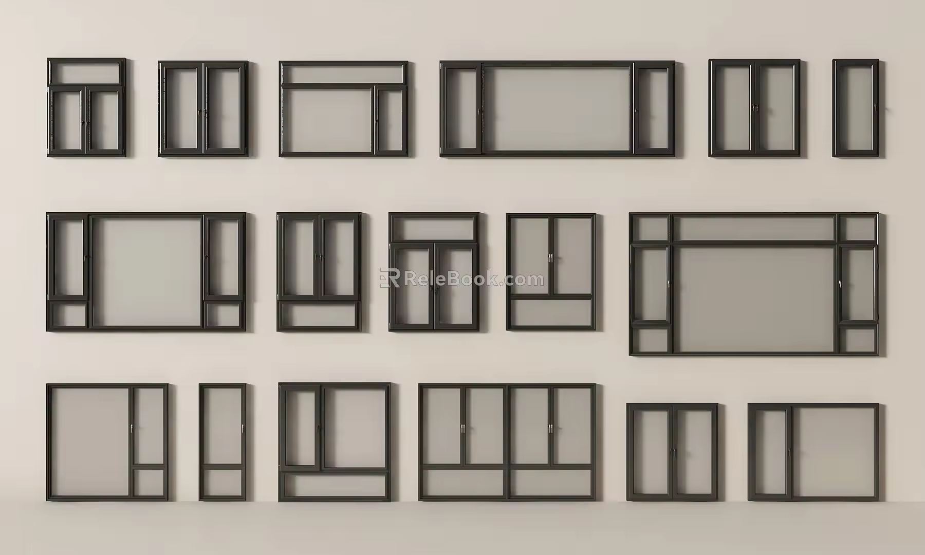 Modern windows casement windows floor-to-ceiling windows bay windows doors and windows 3d model