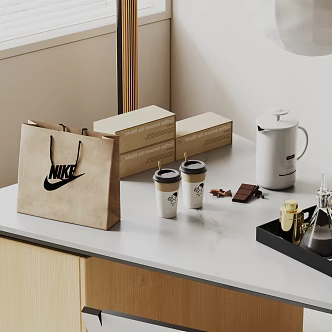 Modern coffee ornaments 3d model
