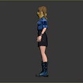 3D Female Biological Character With Blonde Twin Ponytails Yellow Scarf Blue Jacket And Black Boots