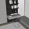 Stylish White Desk Setup With iMac Computer Eyeglasses Transparent Chair And Window Blinds