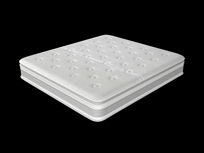 White Modern Mattress With Breathable Foam Design And Comfortable Support 3d model