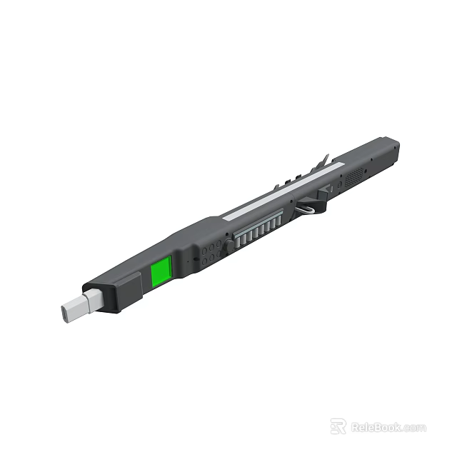 Black Precision Measuring Tool With Green Indicator Light And Metal Tip 3d model 