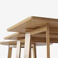 Modern Minimalist Solid Wood Dining Tables Round And Rectangular With Clean Lines 3d model